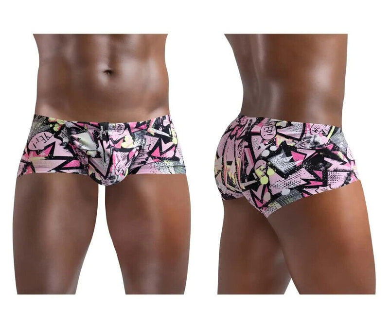 ErgoWear Mini Swimwear FEEL Swim-Trunks Super Soft in Comic Patern 1418 - SexyMenUnderwear.com