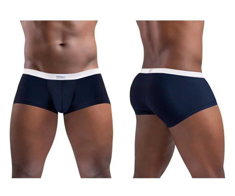 ErgoWear Quick-Dry Mini Boxer Trunks SLK Contour Pouch Dark Blue 1381 24 - SexyMenUnderwear.com