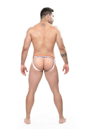 ErgoWear Soft Jock MAX XV 3D Pouch Rainbow Gay Pride Jockstrap White 1113 37 - SexyMenUnderwear.com