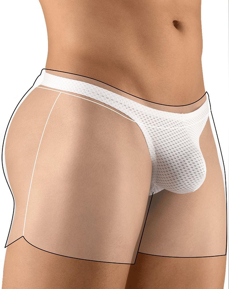 ErgoWear Sport Gym Or Swim-Shorts With Inside Thong X4D White 1071 7 - SexyMenUnderwear.com