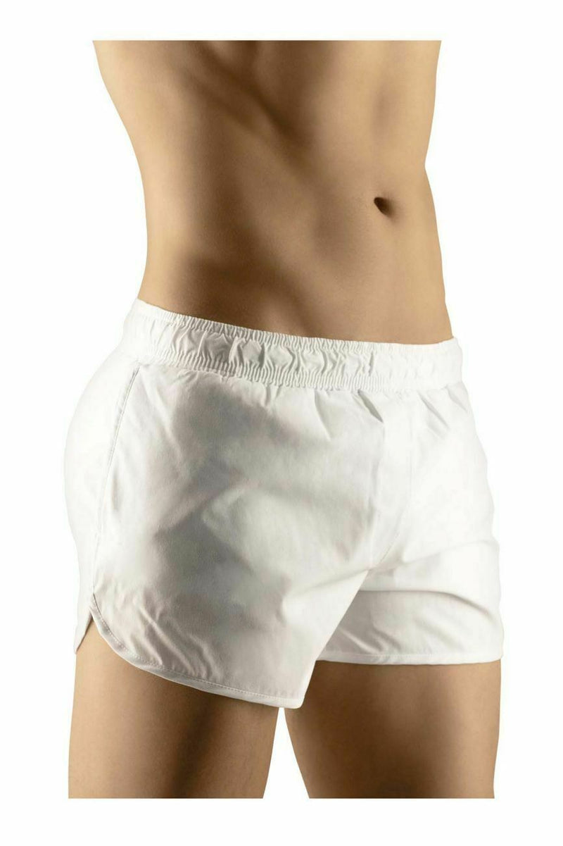 ErgoWear Sport Gym Shorts Or Swimwear With Sexy Thong Inside White 1067 6 - SexyMenUnderwear.com