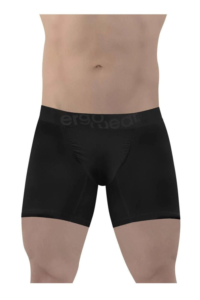 ErgoWear Stretchy Long Boxer Briefs Feel XX Ultra-Low Rise Black 1408 - SexyMenUnderwear.com