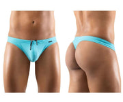 ErgoWear Swim-Thong X4D Silky Style & Comfort Swimwear Neon Aqua 1220 9 - SexyMenUnderwear.com