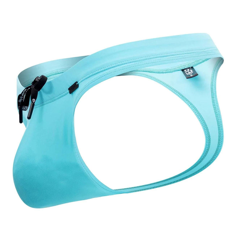 ErgoWear Swim-Thong X4D Silky Style & Comfort Swimwear Neon Aqua 1220 9 - SexyMenUnderwear.com