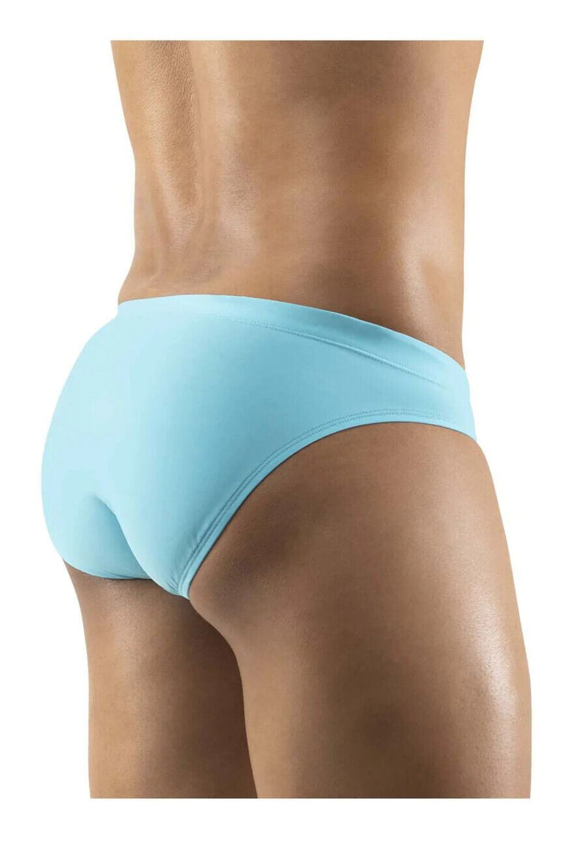 ErgoWear Swimwear X4D SW Silky Swim-Briefs With Seamed Pouch Neon Aqua 1221 25 - SexyMenUnderwear.com