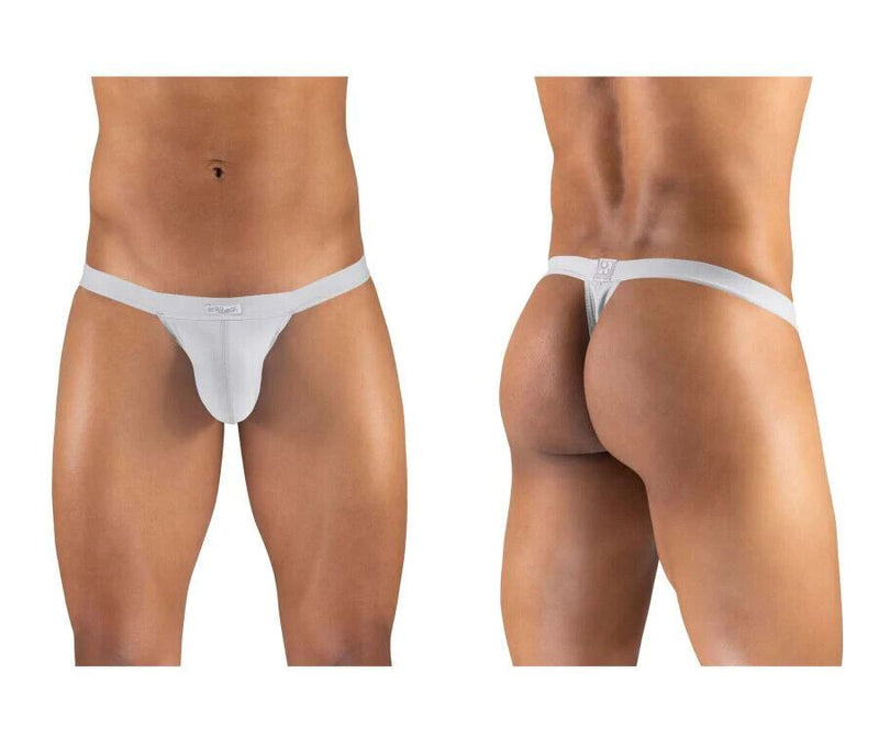 ErgoWear Thong Silky Soft Microfiber Thongs Seamed Pouch Silver 1139 6 - SexyMenUnderwear.com