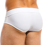 Fashion Swimwear Modus Vivendi Swim-Briefs Shiny Metalic Cubes White BS1811 5 - SexyMenUnderwear.com