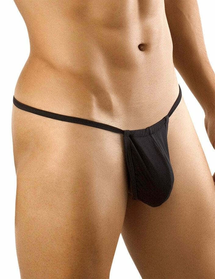 G-String CANDYMAN Super Soft & Sexy Thong Contoured Pouch Lift Black 9586 6 - SexyMenUnderwear.com