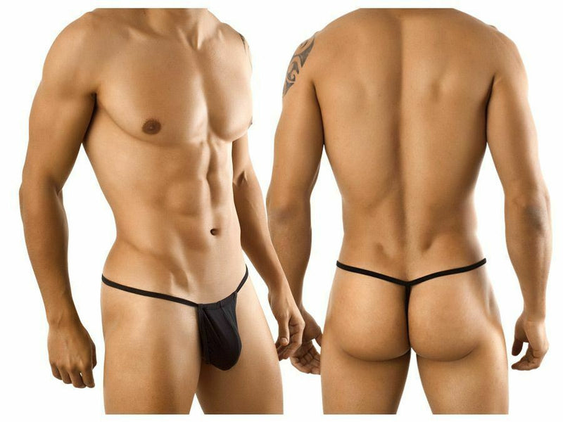 G-String CANDYMAN Super Soft & Sexy Thong Contoured Pouch Lift Black 9586 6 - SexyMenUnderwear.com