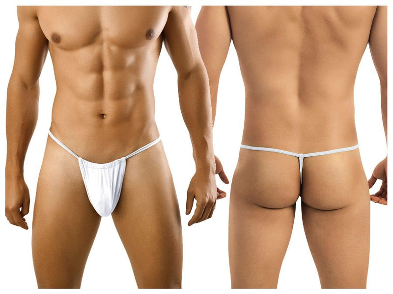 G-String CANDYMAN Super Soft & Sexy Thong Contoured Pouch Lift White 9586 6 - SexyMenUnderwear.com