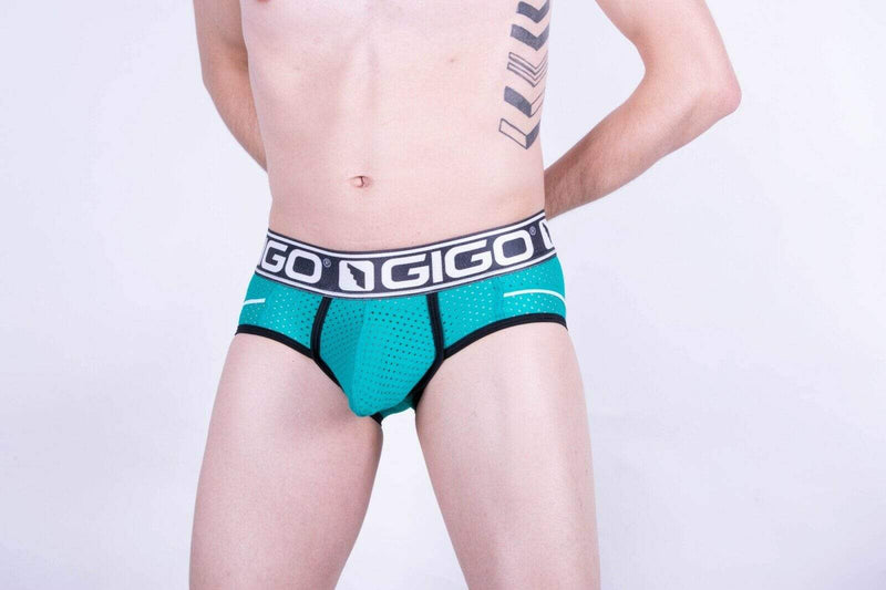 SMALL GIGO Sporty Mesh Briefs Look Stylish Fashion Slip Homme Green G01184 5