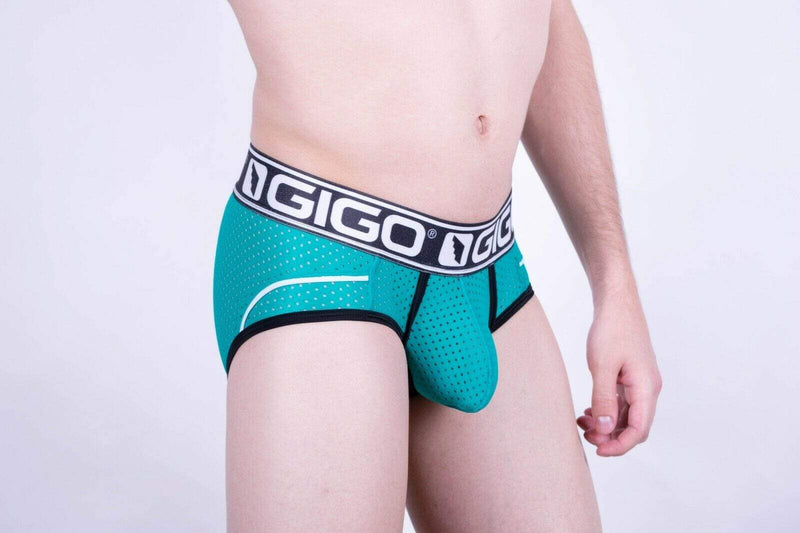 SMALL GIGO Sporty Mesh Briefs Look Stylish Fashion Slip Homme Green G01184 5