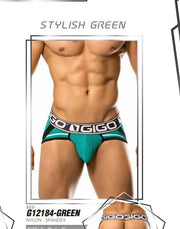 GIGO Sporty Mesh Jockstrap Stylish Fashion Brief Jock Combo Green G12184 5 - SexyMenUnderwear.com