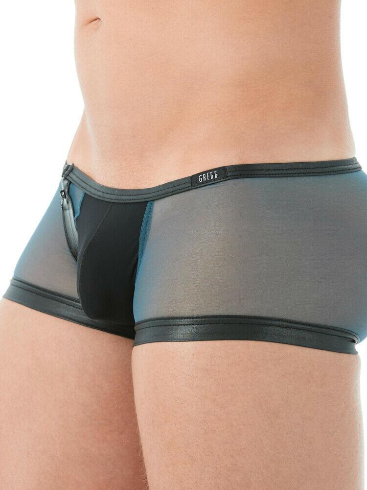 Gregg Homme Boxer Brief Break In Sheer Mesh With Zipper Blue 142015 4 - SexyMenUnderwear.com