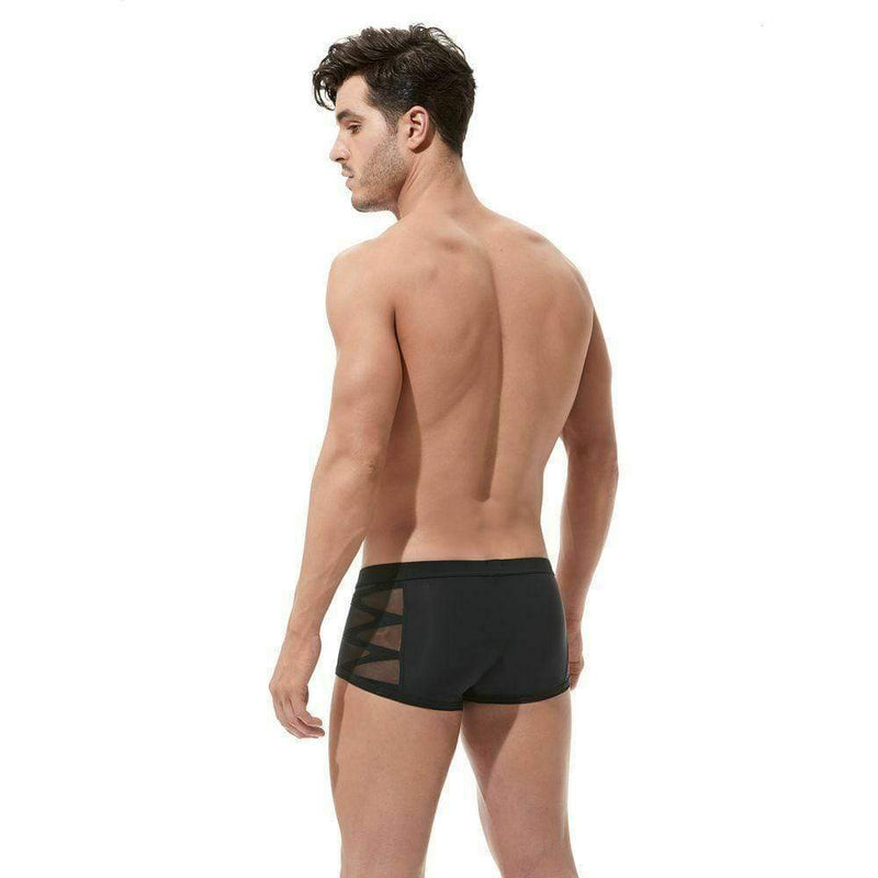 Gregg Homme Boxer Brief HighLine Italian Fine Mesh Laser-Cut Black 160205 56 - SexyMenUnderwear.com