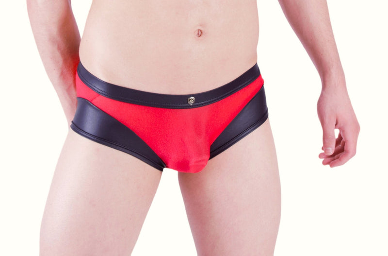 Gregg Homme Boxer Brief Two-Timer Faux Leather-Look Red 130305 71 - SexyMenUnderwear.com