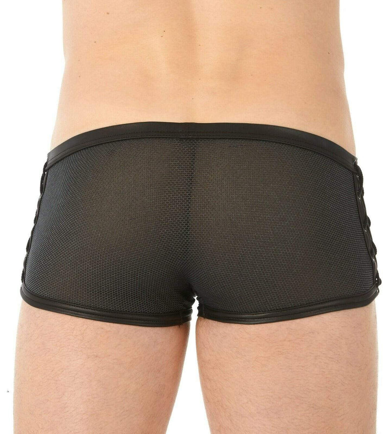 Gregg Homme Boxer Briefs HighRise HoneyComb Mesh Grey 132205 72 - SexyMenUnderwear.com