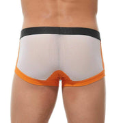 Gregg Homme Boxer Challenger Sporty Mesh Trunk White/Orange 170505 64 - SexyMenUnderwear.com