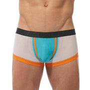 Gregg Homme Boxer Challenger Sporty Mesh Trunk White/Orange 170505 64 - SexyMenUnderwear.com