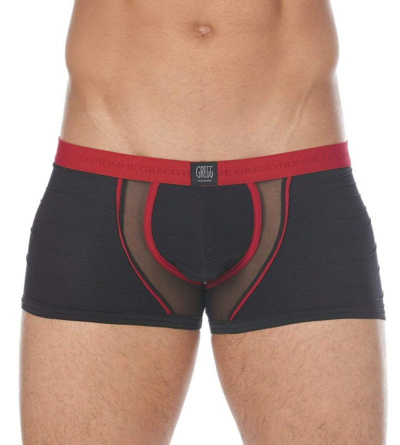 Gregg Homme Boxer Cheeky Mesh Enhancer Pouch Black 132355 73 - SexyMenUnderwear.com