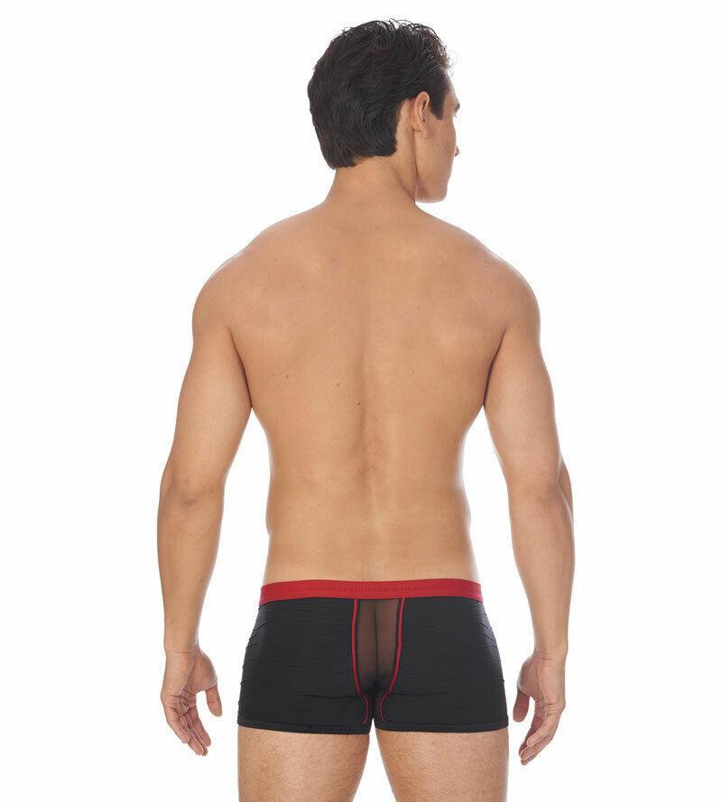 Gregg Homme Boxer Cheeky Mesh Enhancer Pouch Black 132355 73 - SexyMenUnderwear.com