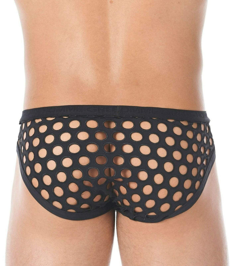 Gregg Homme Brief City Limit Laser Cut Holes Black 122713 134 - SexyMenUnderwear.com