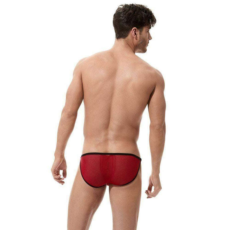 Gregg Homme Brief Conquistador Mesh Fishnet Slip Red 160003 113 - SexyMenUnderwear.com