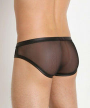 Gregg Homme Brief Mercury Mesh Slips Faux-Leather Metallic Gold 132603 77 - SexyMenUnderwear.com