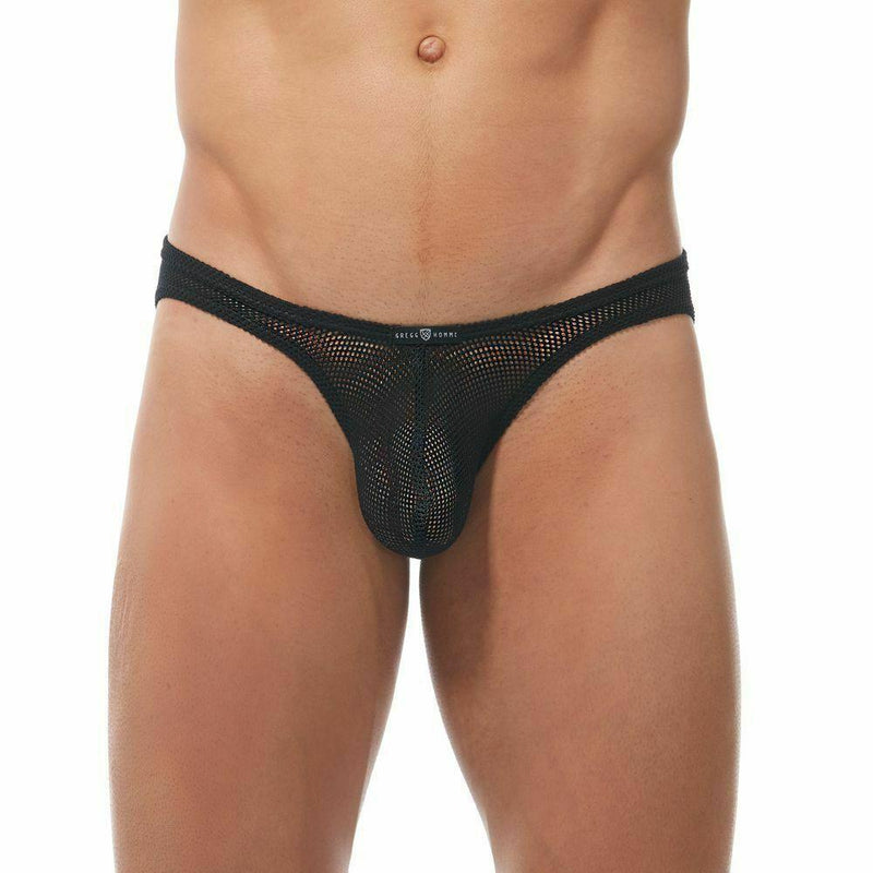 GREGG HOMME Brief Strap Slip Briefs Mesh See-Through Matte Black 170203 131 - SexyMenUnderwear.com