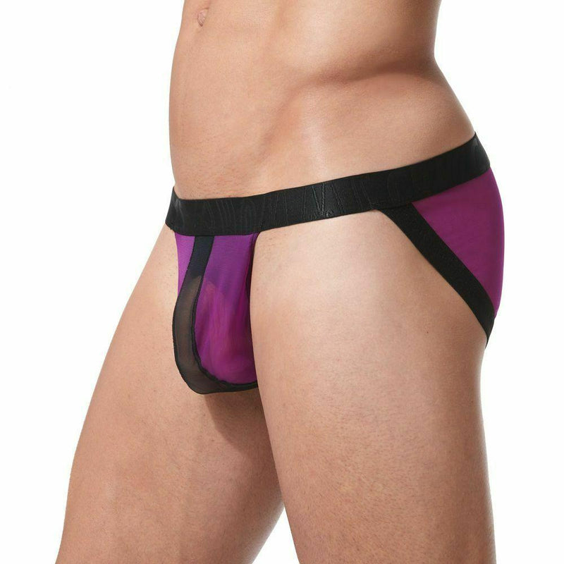 GREGG HOMME Brief Temptation Slip Briefs Mesh Pouch Unsnaps Magenta 152103 107 - SexyMenUnderwear.com