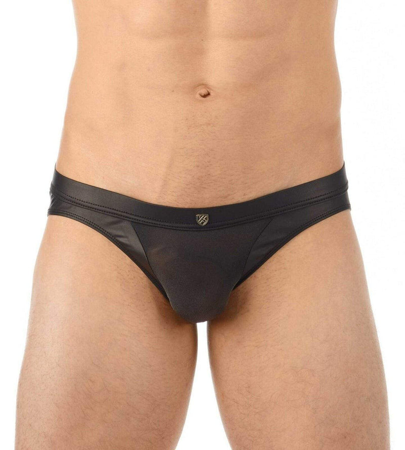 Gregg Homme Brief Two-Timer Leather Look Slip Black 130303 71 - SexyMenUnderwear.com
