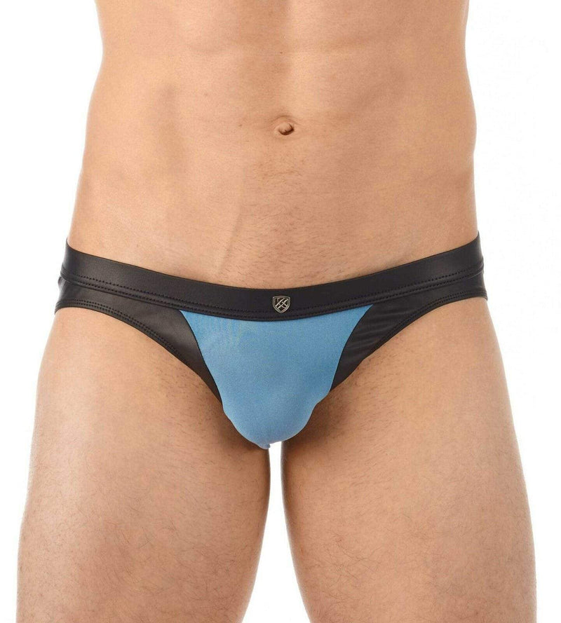 Gregg Homme Brief Two-Timer Leather Look Slip Blue 130303 71 - SexyMenUnderwear.com