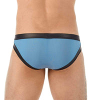 Gregg Homme Brief Two-Timer Leather Look Slip Blue 130303 71 - SexyMenUnderwear.com
