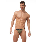Gregg Homme C-Ring Pouch Torridz Ultra-Stretch BackLess String Khaki 87416 - SexyMenUnderwear.com