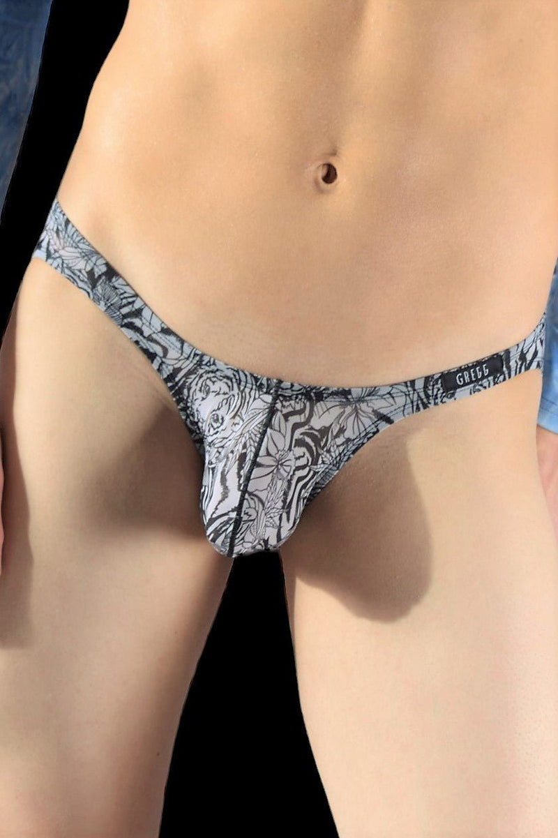 GREGG HOMME C-Ring Sheer Micro Briefs Wild Life Print R1022 2a - SexyMenUnderwear.com