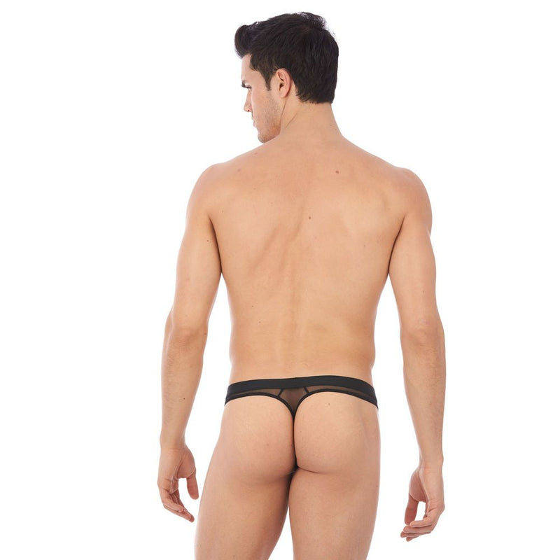 Gregg Homme Erupt Thong 8 Ways Stretch Sheer Mesh Black 140004 128A - SexyMenUnderwear.com