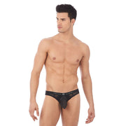 Gregg Homme Erupt Thong 8 Ways Stretch Sheer Mesh Black 140004 128A - SexyMenUnderwear.com