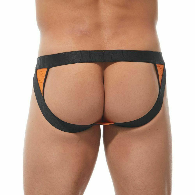 Gregg Homme Jock Challenger Sporty Mesh JockStrap White/Orange 170534 62 - SexyMenUnderwear.com