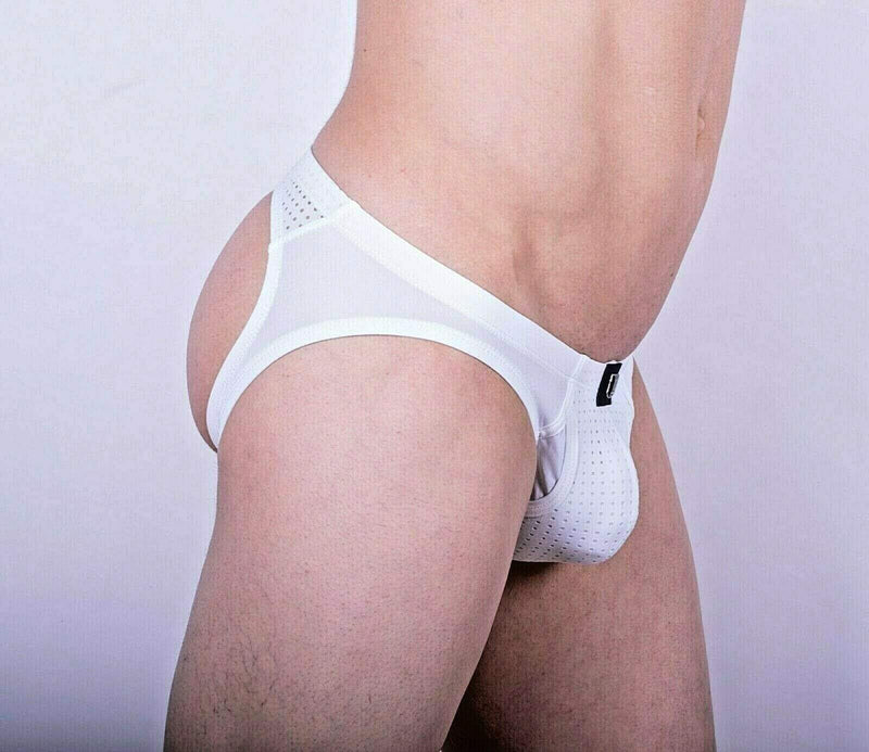 Gregg Homme Jock Drive Italian Mesh Jockstrap White 142634 101 - SexyMenUnderwear.com