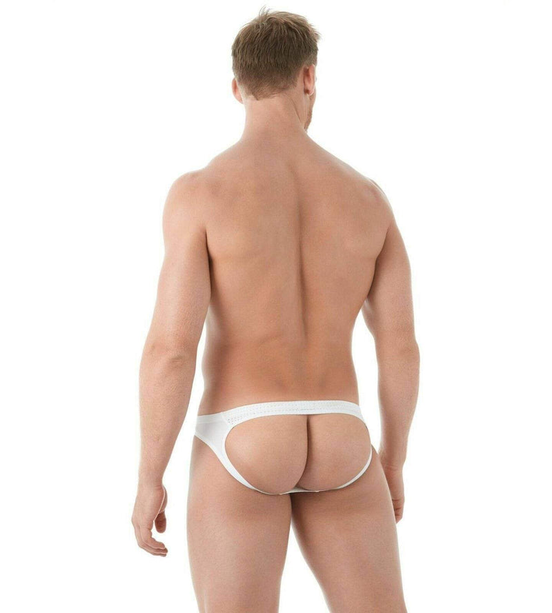 Gregg Homme Jock Drive Italian Mesh Jockstrap White 142634 101 - SexyMenUnderwear.com
