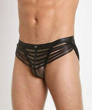 Gregg Homme Jock Mercury Metallic Mesh Leather Look Jockstrap Gold 132634 76 - SexyMenUnderwear.com
