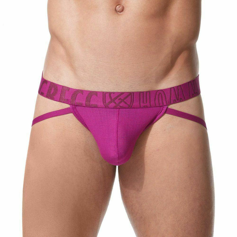 Gregg Homme Jockstrap Xcite MicroModal Jacquard Jock Magenta 152434 122 - SexyMenUnderwear.com