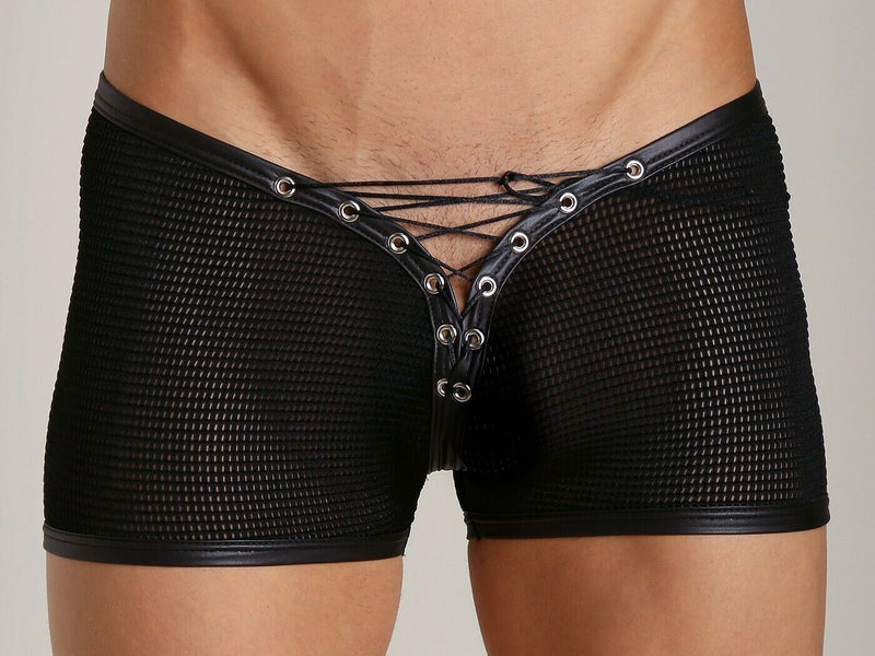 GREGG HOMME Lace Up Boxer Mesh Underwear Male 110605 162 - SexyMenUnderwear.com