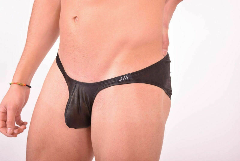 Gregg Homme Mens STEALTH Classic mini brief Leather look 03 32 - SexyMenUnderwear.com