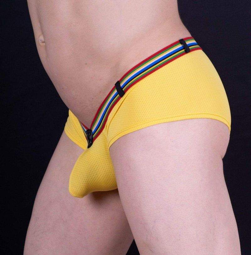 Gregg Homme Mini Boxer Brief Lover-Boy C-Ring Yellow 122105 168 - SexyMenUnderwear.com
