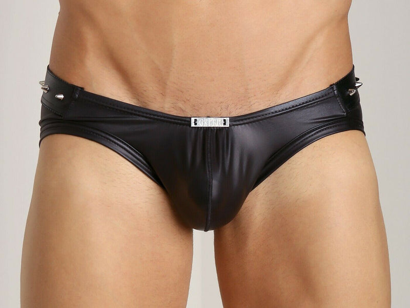 GREGG HOMME ROCKSTAR STUDDED LEATHER LOOK BRIEF 110003 132A - SexyMenUnderwear.com