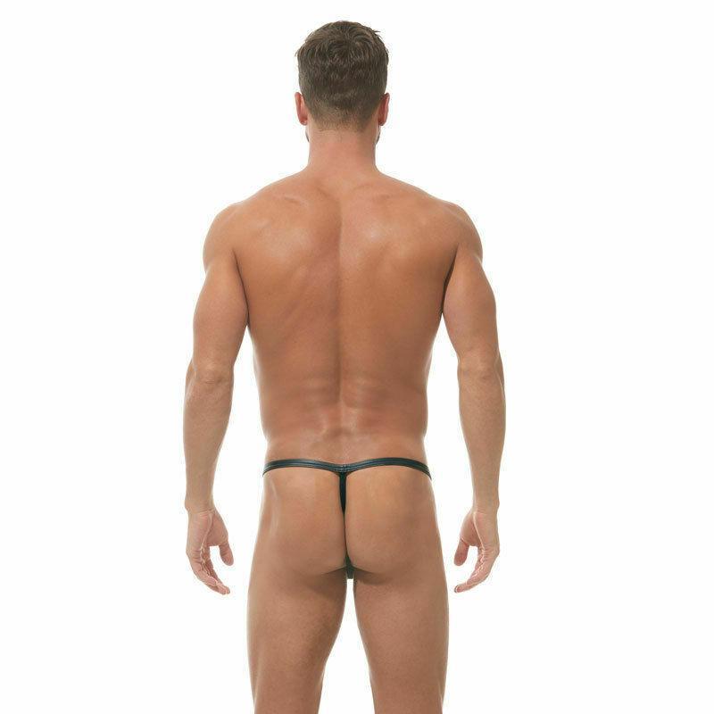 Gregg Homme String Black-X Leather Look Mesh G-String Black 162614 84 - SexyMenUnderwear.com