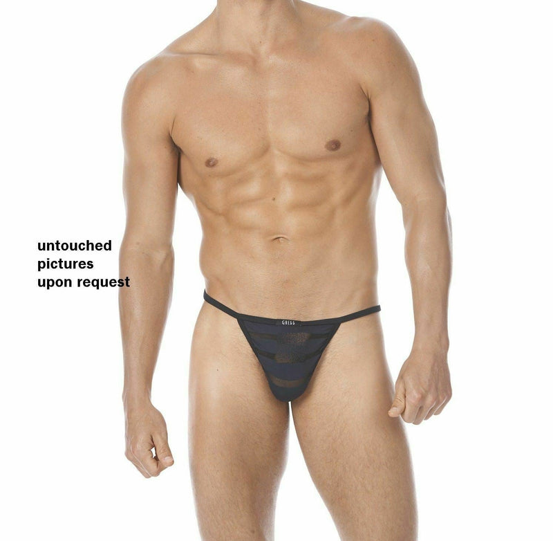 Gregg Homme String Mesh Encore Pouch Mens G-String Navy 122614 146 - SexyMenUnderwear.com