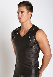 Gregg Homme Tank Top Lure Leather-Look Sleeveless 130522 GT1 - SexyMenUnderwear.com