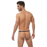 Gregg Homme Thong Challenger Sporty Mesh Thongs White/Orange 170504 64 - SexyMenUnderwear.com